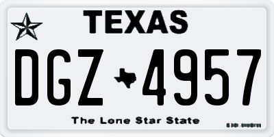 TX license plate DGZ4957