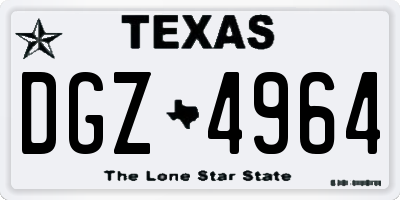 TX license plate DGZ4964