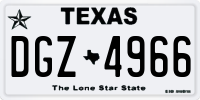 TX license plate DGZ4966