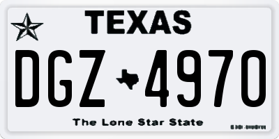 TX license plate DGZ4970