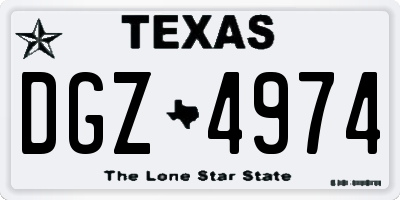 TX license plate DGZ4974
