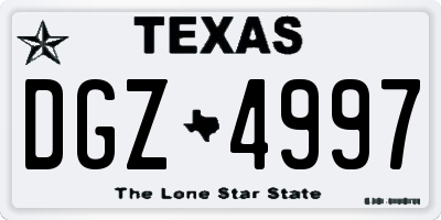 TX license plate DGZ4997