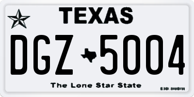 TX license plate DGZ5004