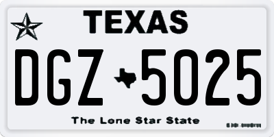 TX license plate DGZ5025
