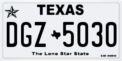 TX license plate DGZ5030