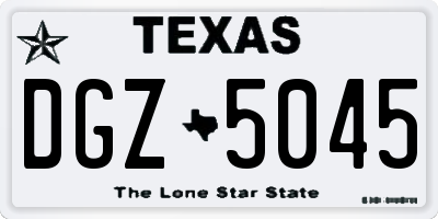 TX license plate DGZ5045
