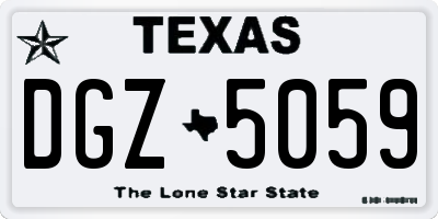 TX license plate DGZ5059