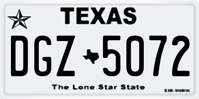 TX license plate DGZ5072