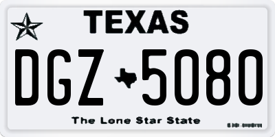 TX license plate DGZ5080