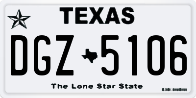 TX license plate DGZ5106