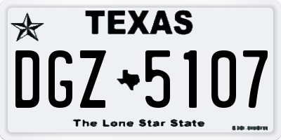 TX license plate DGZ5107