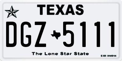 TX license plate DGZ5111