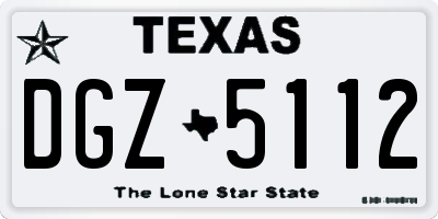 TX license plate DGZ5112