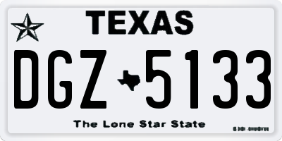 TX license plate DGZ5133