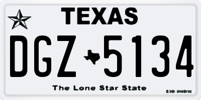 TX license plate DGZ5134