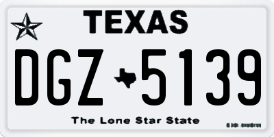 TX license plate DGZ5139