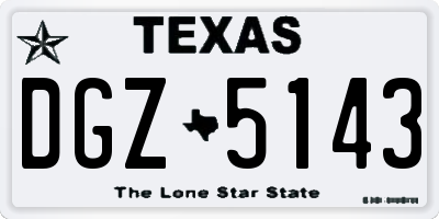 TX license plate DGZ5143
