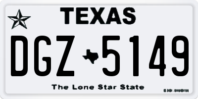 TX license plate DGZ5149