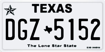 TX license plate DGZ5152