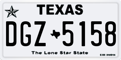 TX license plate DGZ5158
