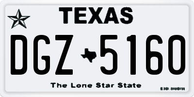 TX license plate DGZ5160