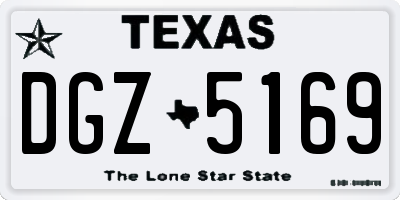 TX license plate DGZ5169