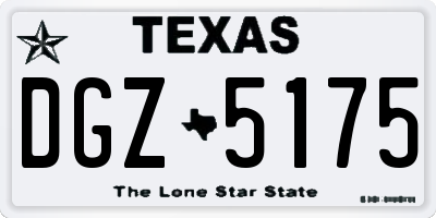 TX license plate DGZ5175