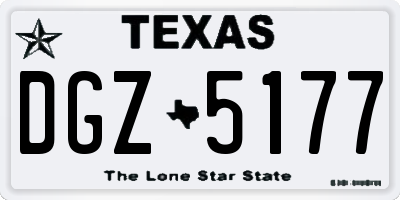 TX license plate DGZ5177