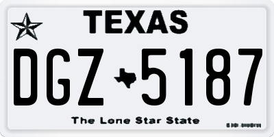 TX license plate DGZ5187