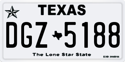 TX license plate DGZ5188