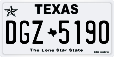 TX license plate DGZ5190
