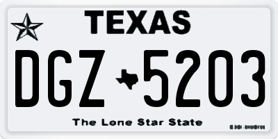 TX license plate DGZ5203