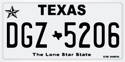TX license plate DGZ5206