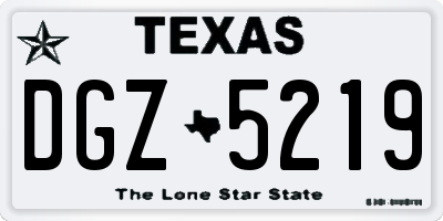 TX license plate DGZ5219