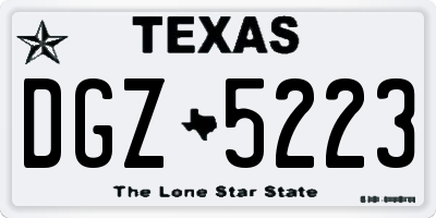 TX license plate DGZ5223