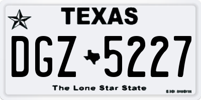 TX license plate DGZ5227