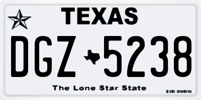 TX license plate DGZ5238