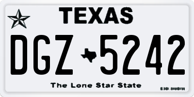 TX license plate DGZ5242