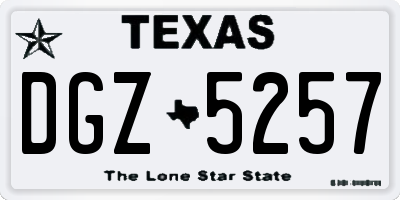 TX license plate DGZ5257