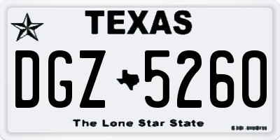TX license plate DGZ5260