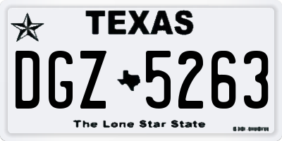 TX license plate DGZ5263