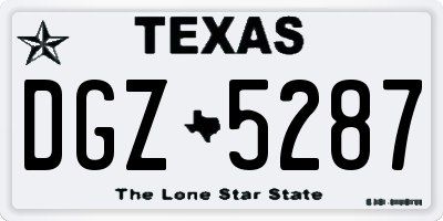 TX license plate DGZ5287