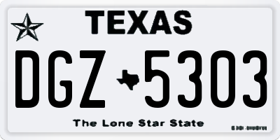 TX license plate DGZ5303