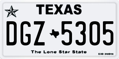 TX license plate DGZ5305