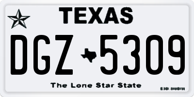 TX license plate DGZ5309