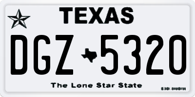 TX license plate DGZ5320
