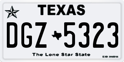 TX license plate DGZ5323