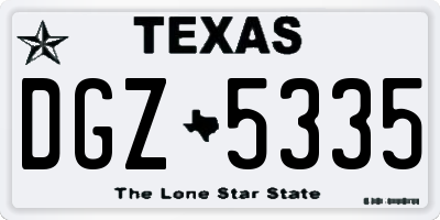 TX license plate DGZ5335
