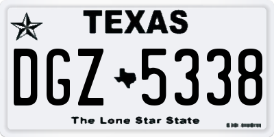 TX license plate DGZ5338