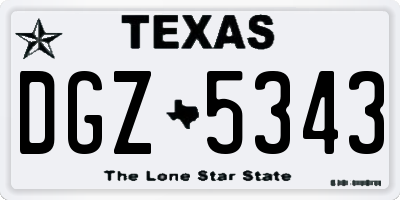 TX license plate DGZ5343